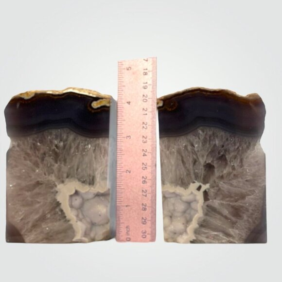 Crystal Bookends, Agate, Geode Center, Natural Home, Mindful Gift, Crystal Lover - Picture 11 of 16